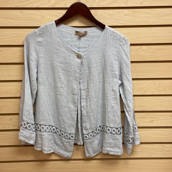 Carla Conti fashionable women linen top Size S made in Italy also have it in M - Picture 1 of 6